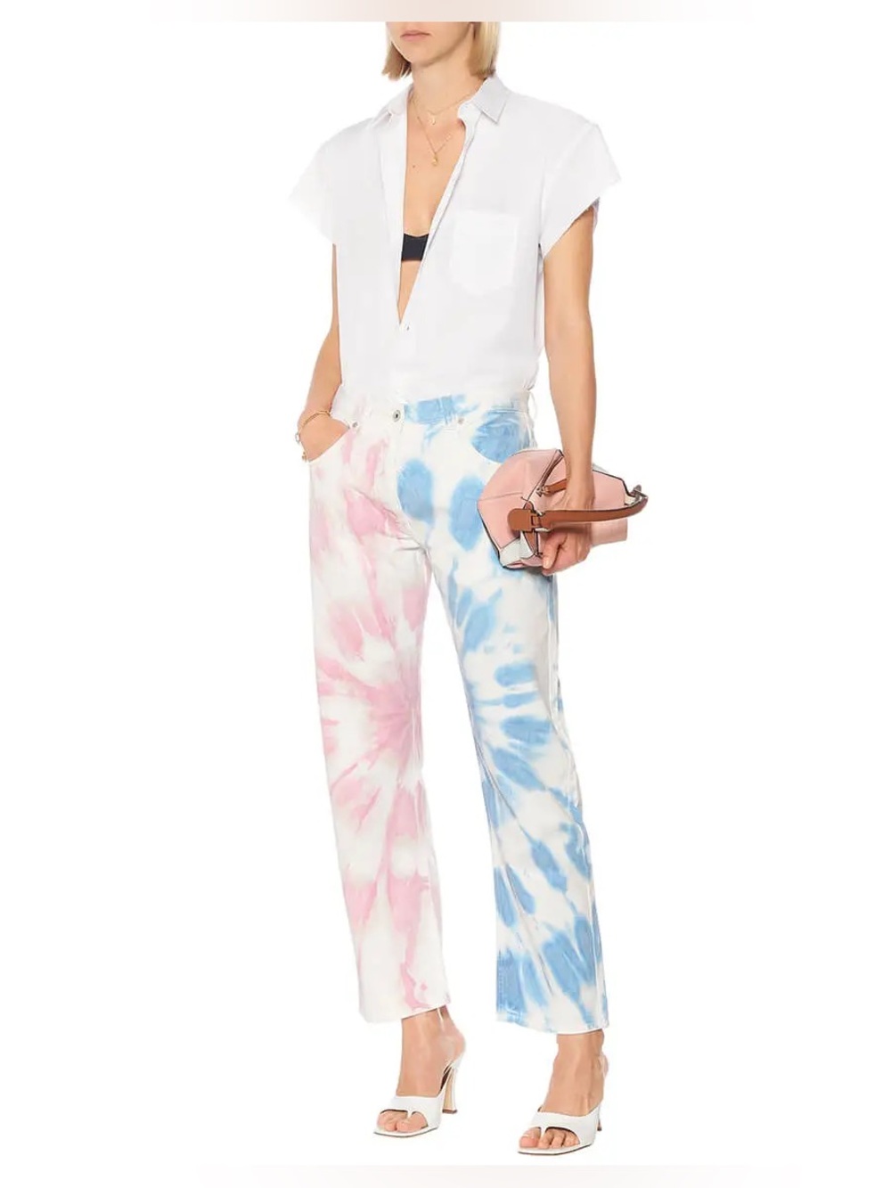 LOEWE Paula’s Ibiza Tie-Dye Jeans in Pink & Blue size 32 FR / 00 US XXS